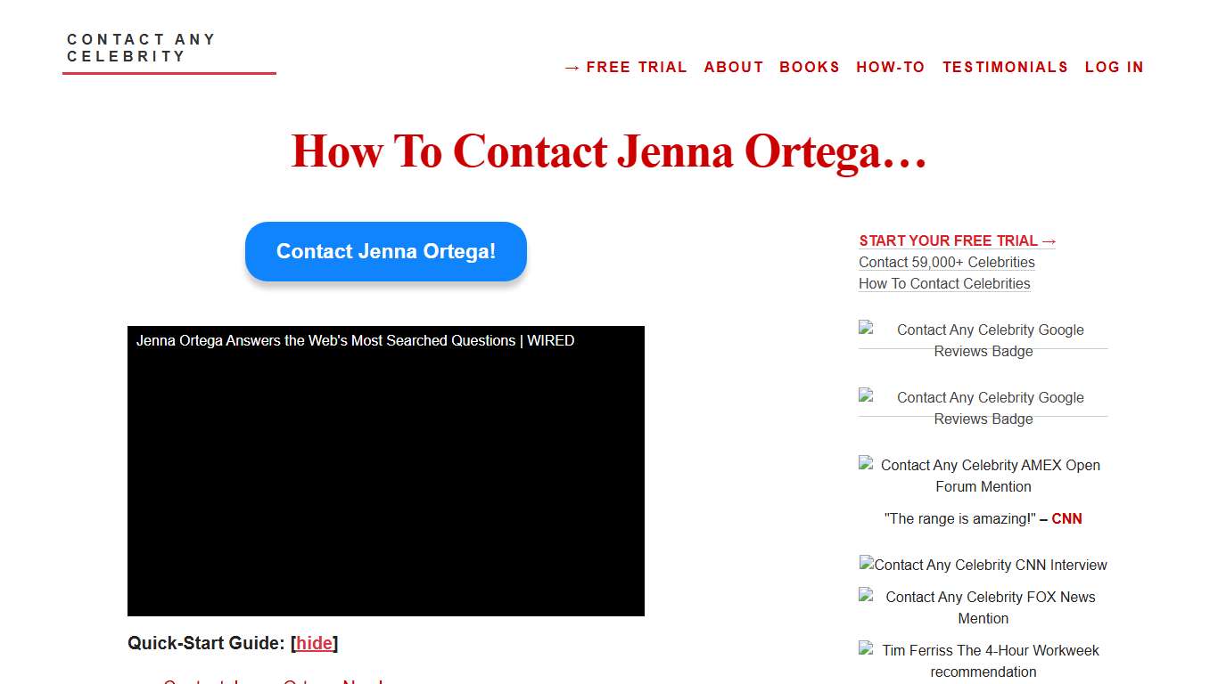 Contact Jenna Ortega 🕶️ Email, Fan Mail Address, Agent, Manager, Publicist