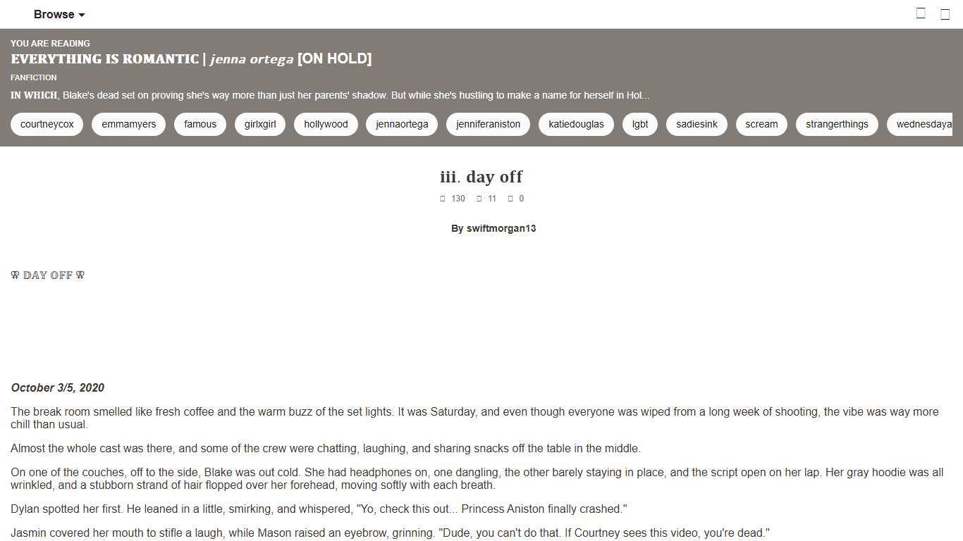 𝐄𝐕𝐄𝐑𝐘𝐓𝐇𝐈𝐍𝐆 𝐈𝐒 𝐑𝐎𝐌𝐀𝐍𝐓𝐈𝐂 𝘫𝘦𝘯𝘯𝘢 𝘰𝘳𝘵𝘦𝘨𝘢 [ON HOLD] - 𝐢𝐢𝐢. 𝐝𝐚𝐲 𝐨𝐟𝐟 - Wattpad