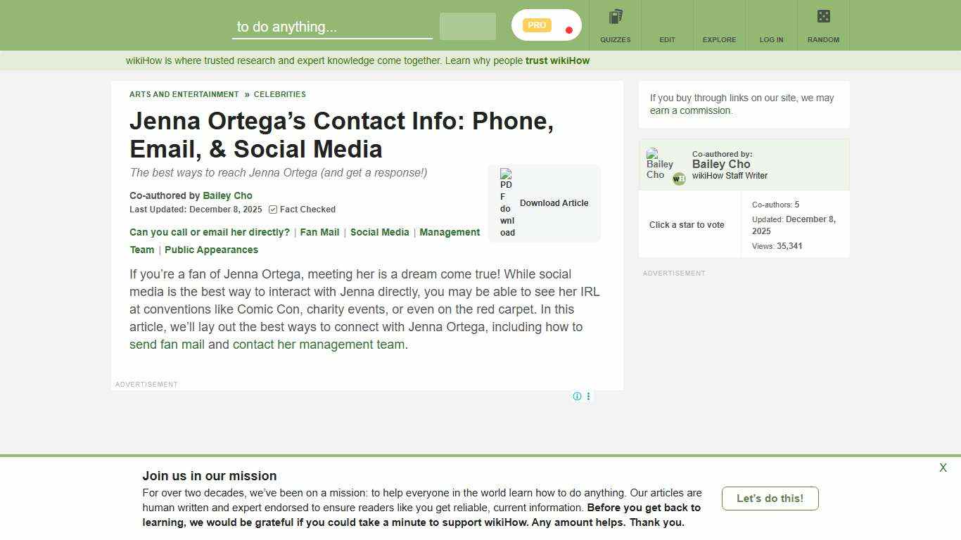 How to Meet or Contact Jenna Ortega